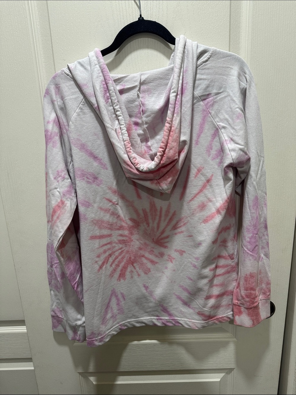 Lagaci Hawaii Aloha Tie Dye Hoodie Size M Pink White Lightweight - Picture 5 of 7